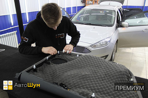 Оклеиваем шумопоглотителем обшивку двери Форд Фокус