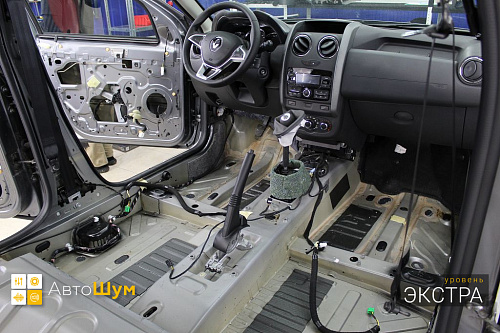 Штатная шумоизоляция днища Рено Дастер