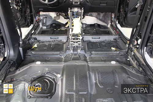 Штатная шумоизоляция днища Хендай Икс 35