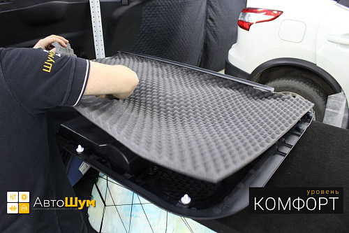 Клеим Flex А15 на обшивку двери Ниссан Кашкай J11.