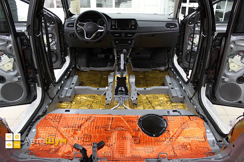 Виброизоляция пола Фольксваген Поло Мк6