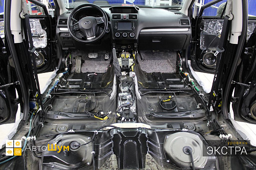 Штатная шумоизоляция днища Субару ХВ