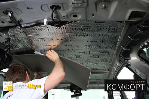 Клеим Шумофф Base 8 на крышу Рено Каптюр.