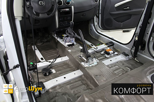 Шумо и теплоизоляция пола Ниссан Альмеры.