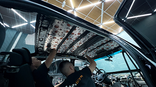 Виброизоляция крыши Тойота Камри 40