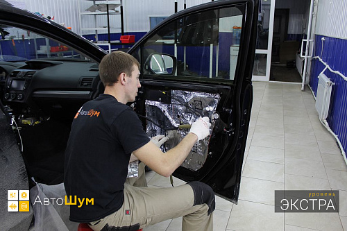 Шумоизоляция дверей Субару ХВ