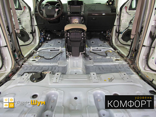 Штатная шумоизоляция пола ленд крузер прадо.