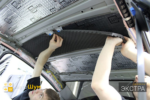 Клеим Шумофф Absorber А15 на крышу Хендай Элантра