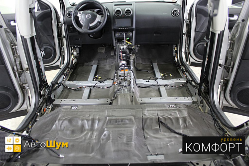 Шумоизоляция пола Ниссан Кашкай.