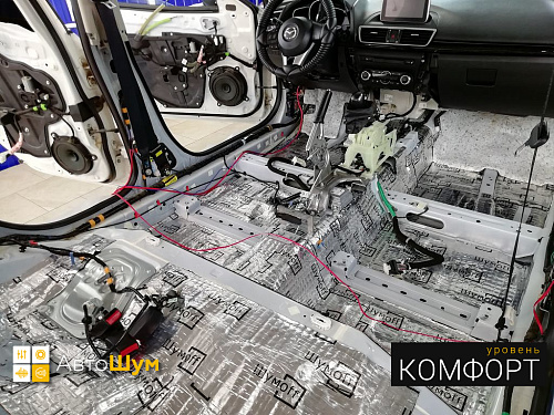 Виброизоляция пола мазды 3
