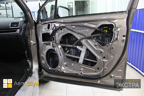 Звукоизоляция дверей Субару Форестер.