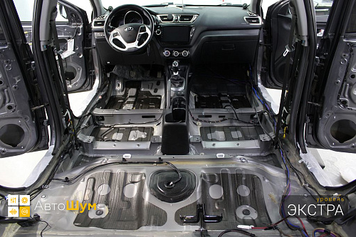 Штатная шумоизоляция днища Киа Рио