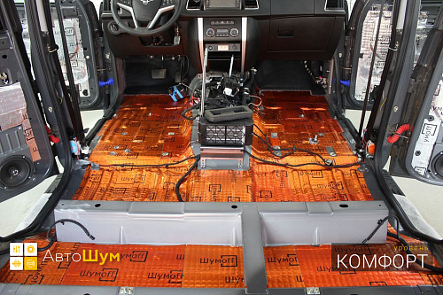 Виброизоляция пола УАЗ Патриот
