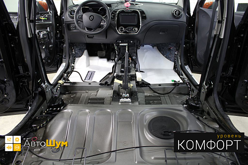 Штатная шумоизоляция пола Рено Каптюр.