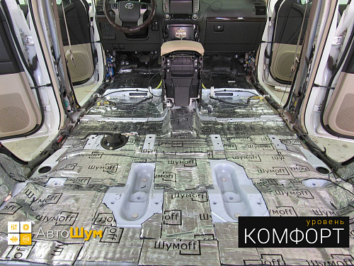 Клеим Шумофф М3 на пол ленд крузер прадо