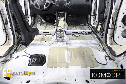 Штатная шумоизоляция пола хендай ix35.