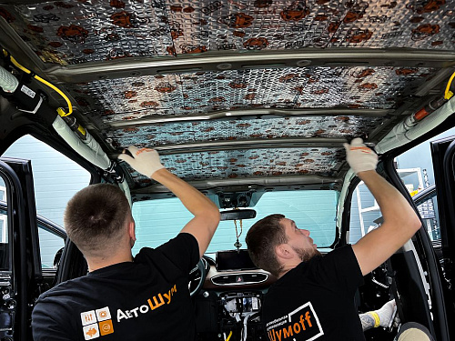 Виброизоляция крыши Хендай Санте Фе