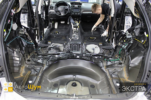 Штатная шумоизоляция багажника Субару ХВ