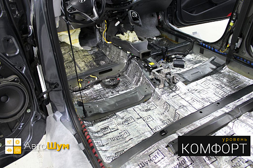 Виброизоляция пола Хендай I40.