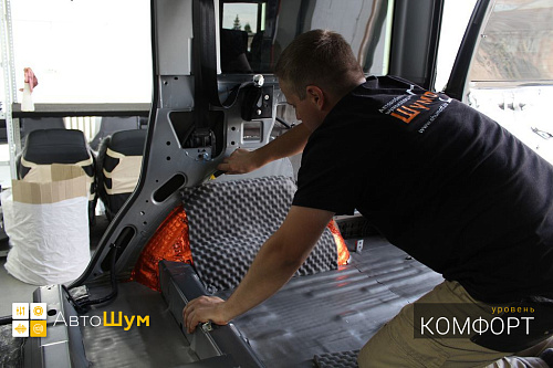 Шумоизоляция багажника УАЗ Патриот.