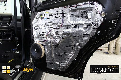 Шумо и теплоизоляция дверей Митсубиси Аутлендер GF.