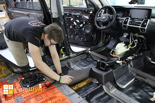 Клеим Шумопоглотитель на пол Киа Соренто