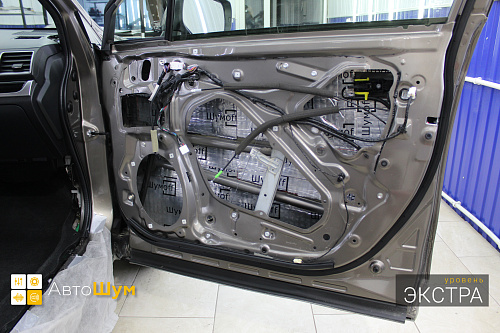 Виброизоляция дверей Субару Форестер.