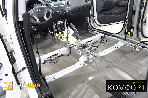 Шумоизоляция пола Хендай IX35.