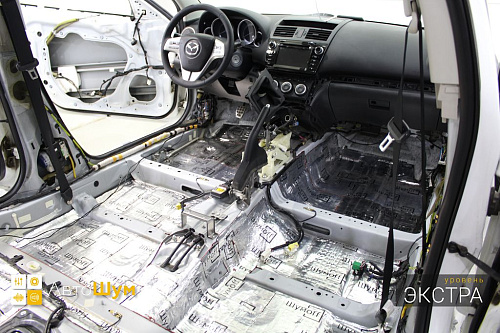 Виброизоляция пола Мазды 6