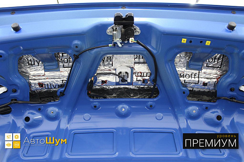 Виброизоляция крышки багажника Киа Рио.