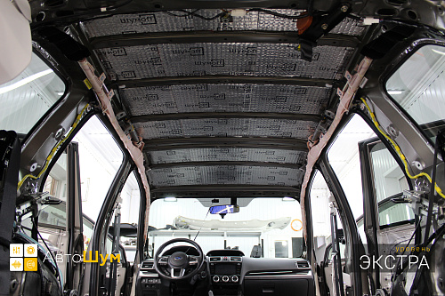 Виброизоляция крыши Субару Форестер