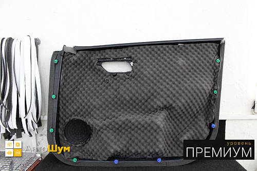 Шумоизоляция дверной обшивки Киа Рио.