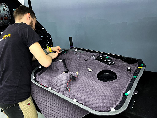 Шумоизоляция дверной обшивки Хендай Санта Фе