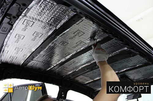 Виброизоляция крыши Тойоты Короллы.