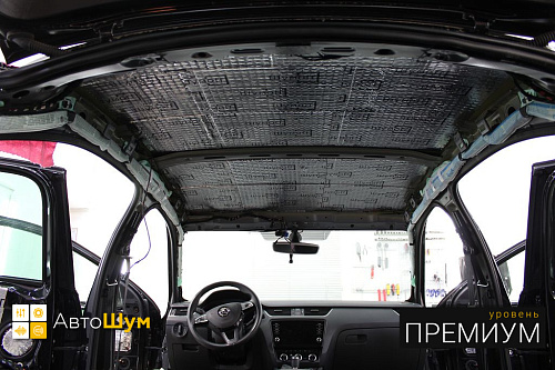 Виброизоляция крыши Шкода Октавия