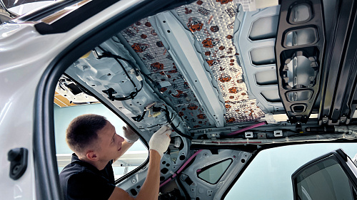 Виброизоляция крыши Лексус НХ