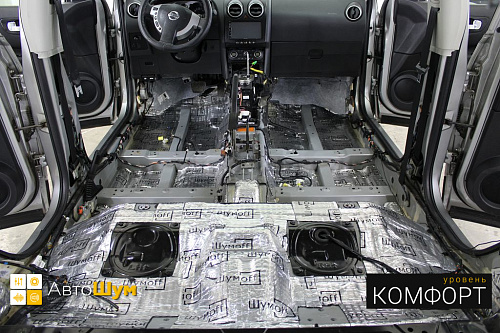 Виброизоляция пола Ниссан Кашкай.