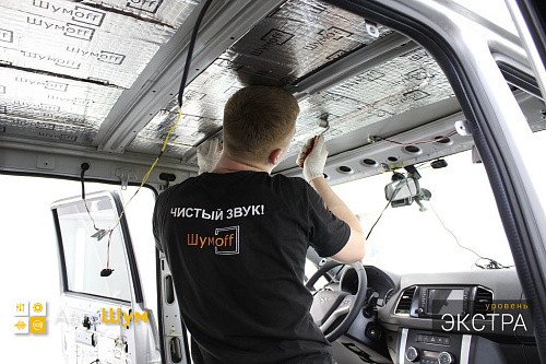 Клеим виброизоляцию на крышу УАЗ Патриот