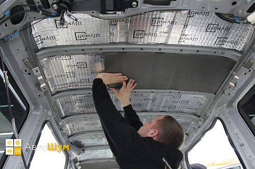 Шумо и теплоизоляция крыши Хонда Стэпвэгон