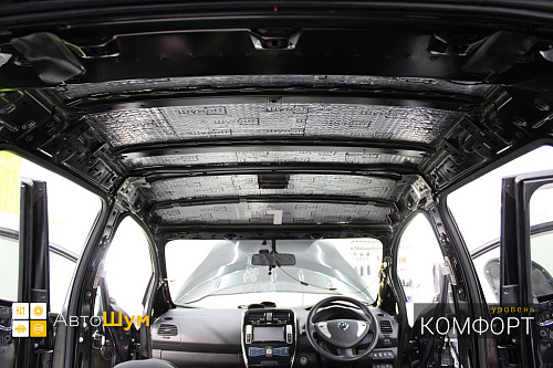 Виброизоляция крыши Ниссан Лиф.