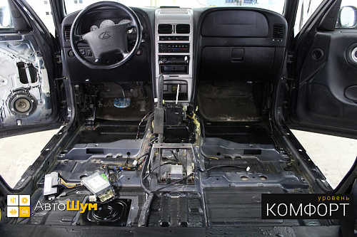 Штатная шумоизоляция пола Тагаз Тагер.